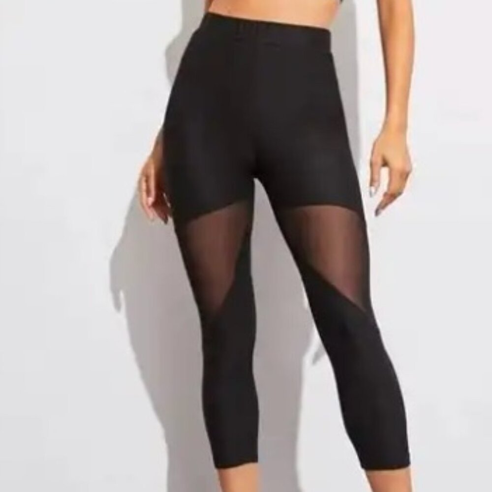 Mesh High Waisted Workout Leggings  Breathable Yoga Pants Fitness Leggings